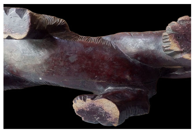 เสือไม้แกะ(มีตำหนิ) งานเก่า ยาว 39cm