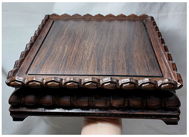 กี๋ ฐานบัว ฐานพระ สไตล์จีน สี่เหลี่ยมจัตุรัส ท๊อป19cm