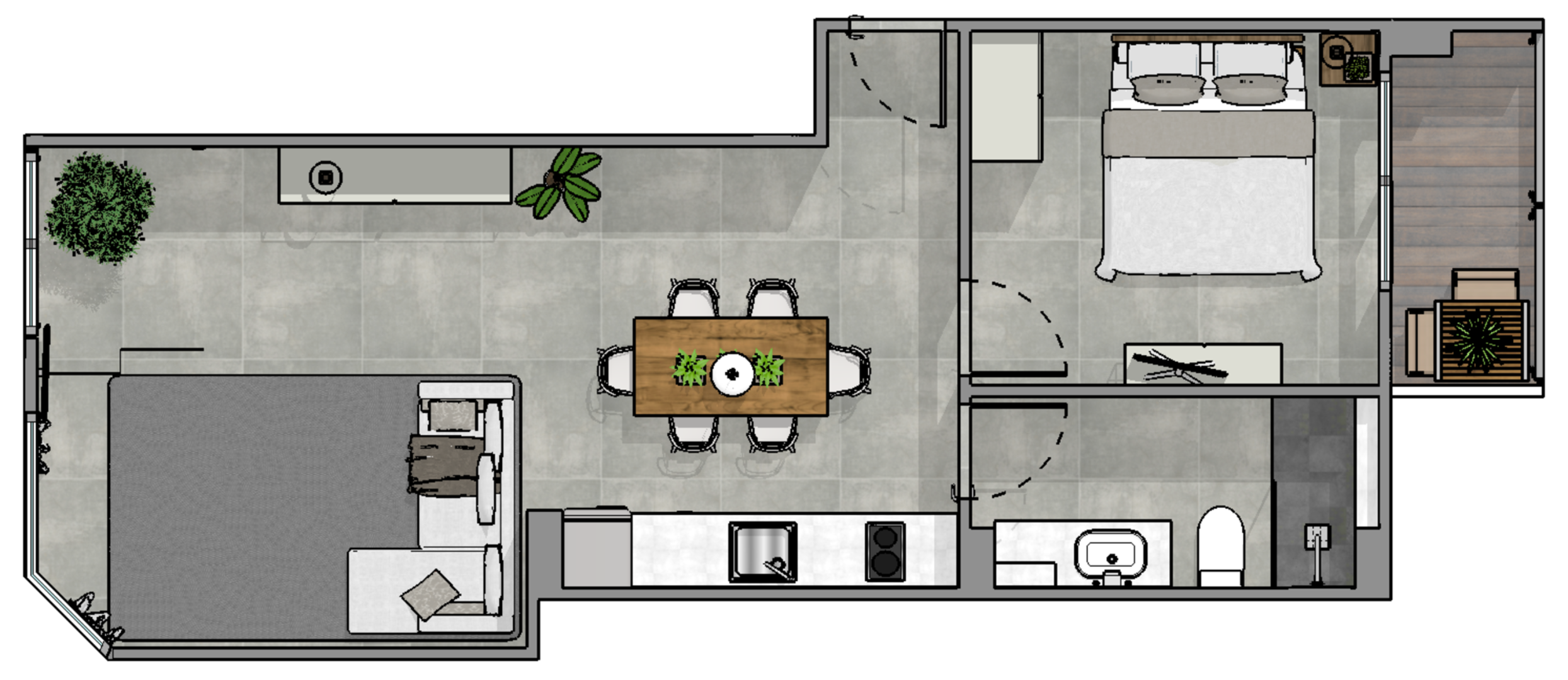 For Rent : Condo in Chalong area Tower II, 1 Bedroom 1 Bathroom, 5th flr.