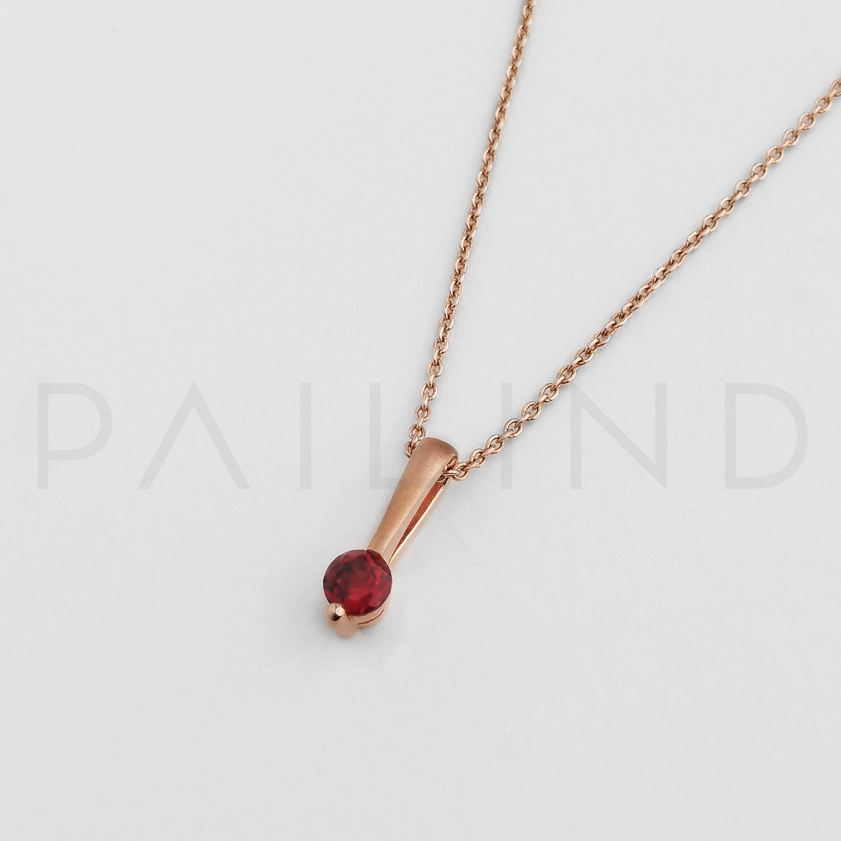 จี้เงินพร้อมสร้อย 925 ดีไซน์เก๋ ฝังพลอย GARNET
