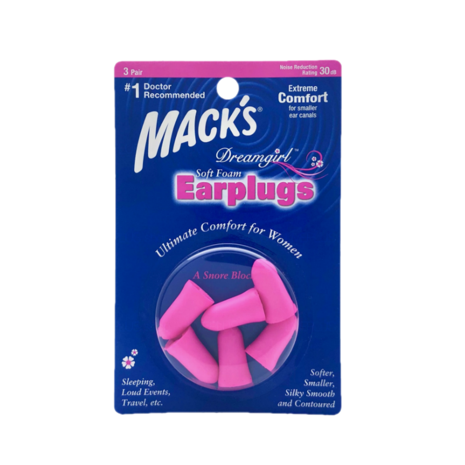 โฟมอุดหู Mack's dreamgirl 3 คู่ (สีชมพู)