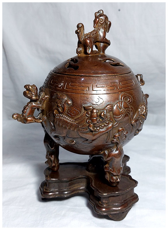 เตากำยาน กระถางกำยาน กระถางธูป ทองเหลืองสไตล์จีน