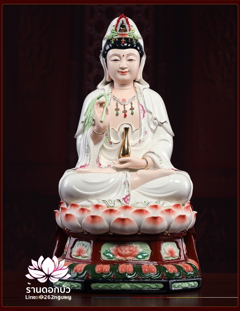 พระพุทธเจ้า (พระยูไล) พระโพธิสัตว์กวนอิม (กวนอิมผ่อสัก) พระมหาสถามปราปต์โพธิสัตว์ (ไต่ซีจี่ผ่อสัก) ขนาด 18 นิ้ว
