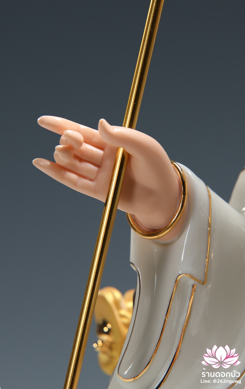 อ๋องโบ้เหนียวเหนียว กิมบ้อหงวนกุน หรือซีหวังหมู่ ปางประทับนั่งบัลลังก์มังกร ขนาด 16 นิ้ว