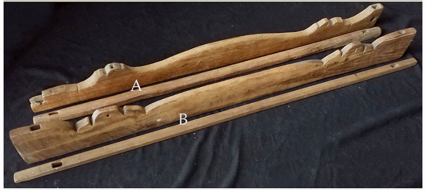 กรอบ(ฟืม)ทอผ้า:A ไม้สัก งานเก่า