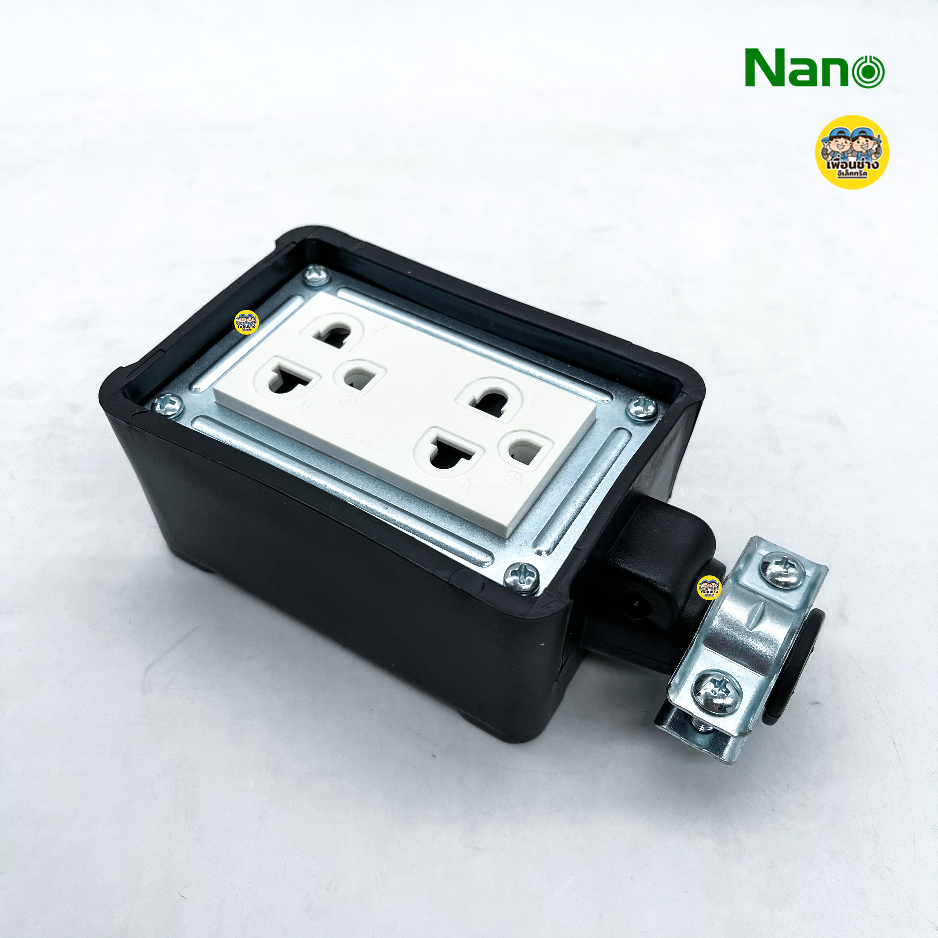 **ทำสาย** NANO บล็อคยาง 2x4 พร้อมสาย ปลั๊กหัวหล่อ บล็อกยาง ปลั๊กพ่วง ปลั๊กสนาม บ็อกยาง ปลั๊กไฟ มอก. รางปลั๊ก VCT 2x1.5 2x2.5