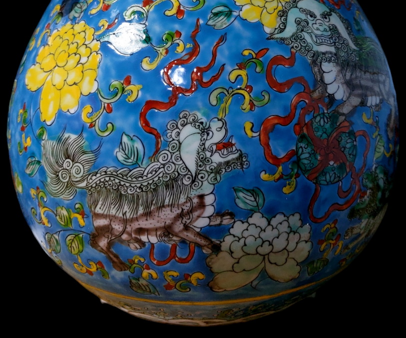 แจกันกระเบื้องกังไส สูง33cm