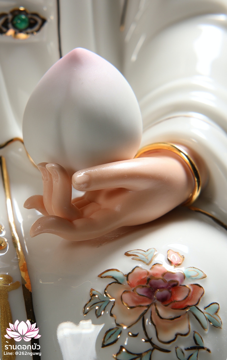 อ๋องโบ้เหนียวเหนียว กิมบ้อหงวนกุน หรือซีหวังหมู่ ปางประทับนั่งบัลลังก์มังกร ขนาด 16 นิ้ว