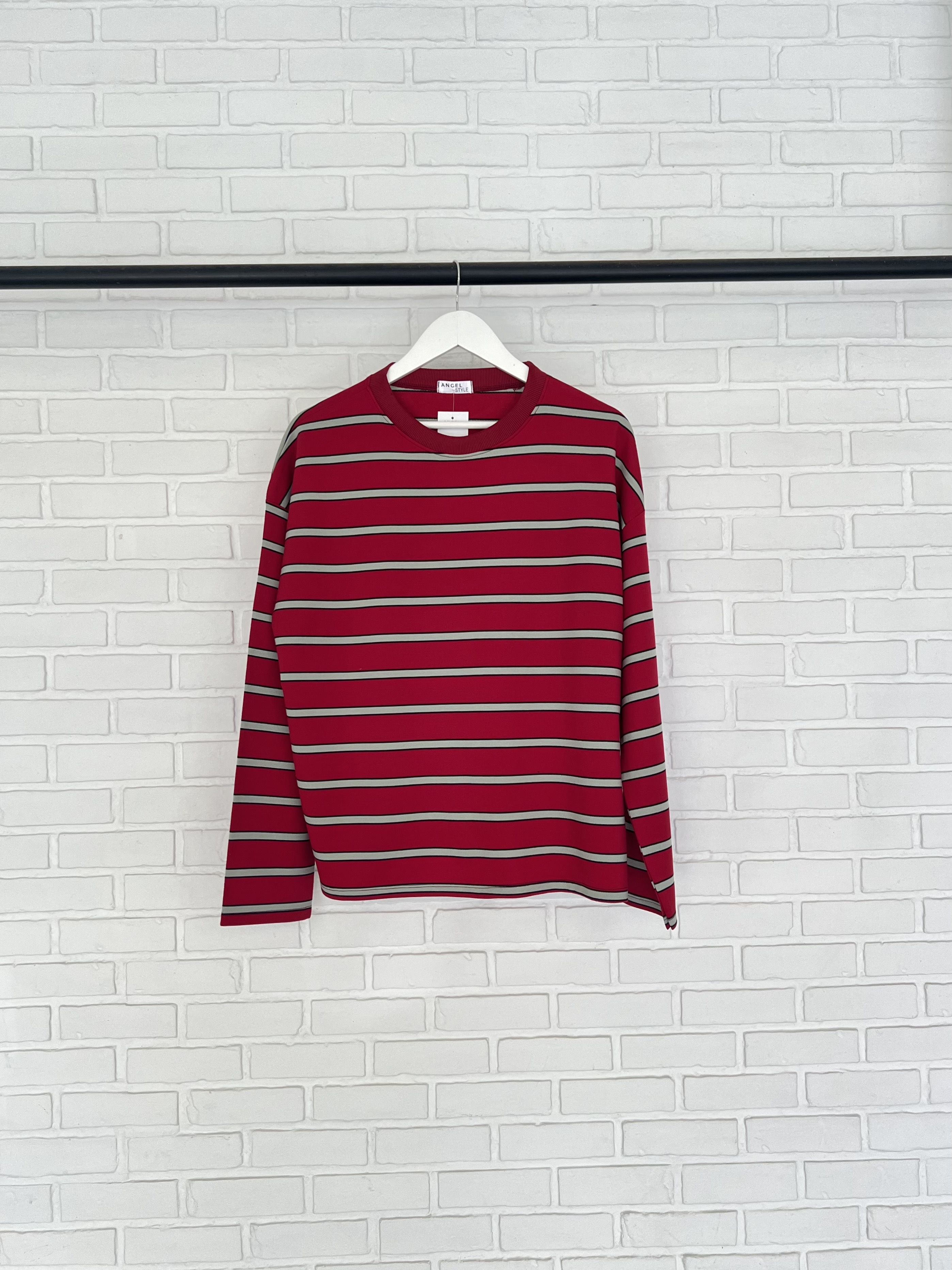 คอกลมริ้วใหญ่แขนยาว