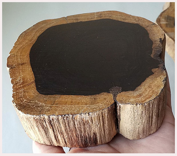 ฐานไม้มะเกลือ(African Ebony) หนา3cm แบบที่2(ตัวอย่าง)
