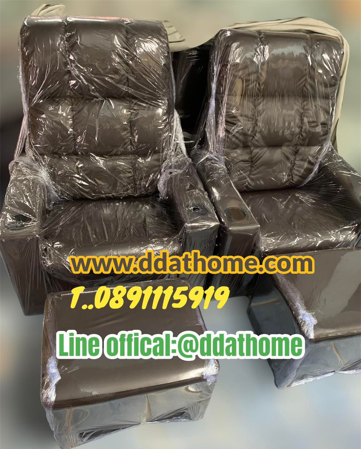 เก้าอี้โซฟาร้านนวด รุ่น เดอะลุค Deluxe หลังพิงฟองน้ำหนานุ่ม ชุด3ชิ้น