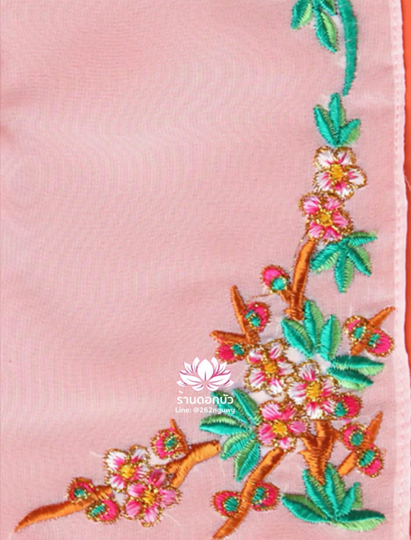 ผ้าเช็ดหน้า ผ้างานปักสำหรับองค์พระกิมซิ้น ผ้าสำหรับเทพธิดา ผ้าสำหรับเทวนารี ผ้าชีฟอง