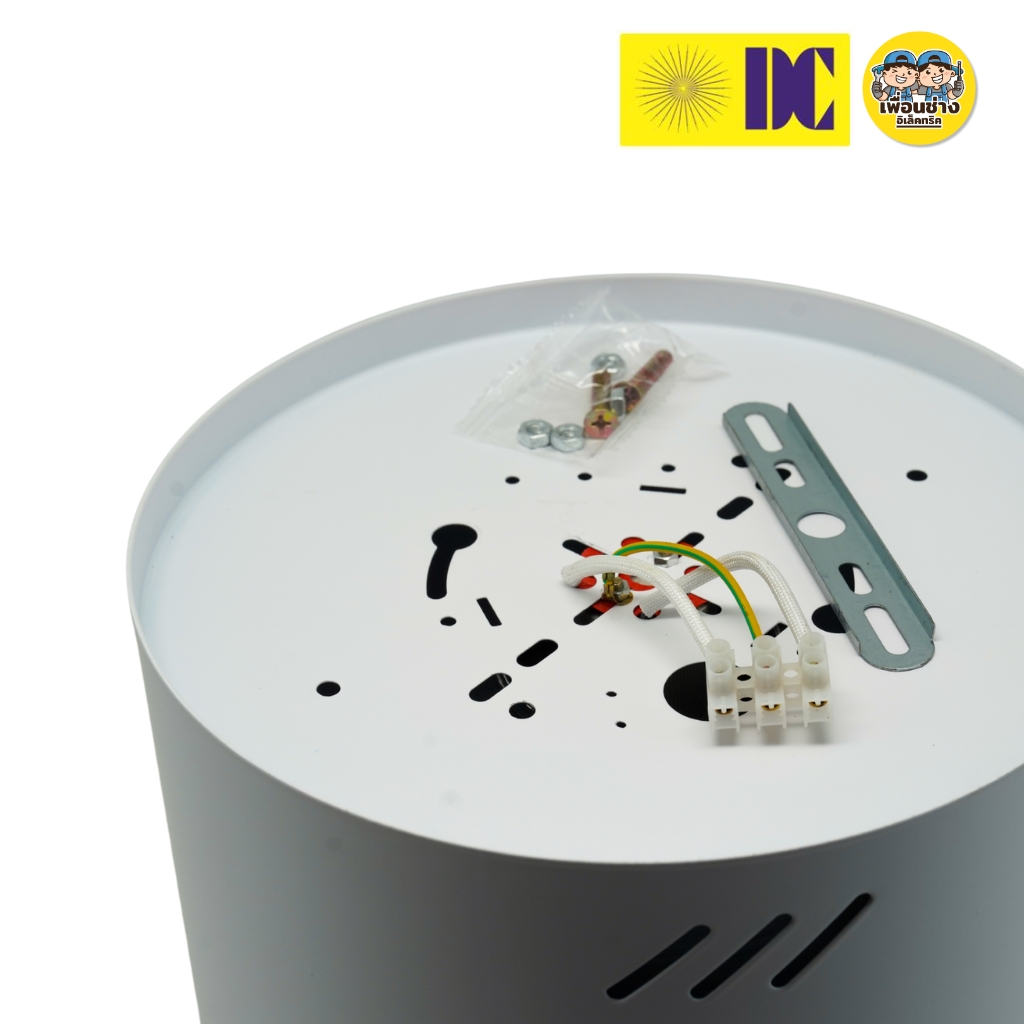ยี่ห้อ DC รุ่น DL-222 โคมไฟดาวน์ไลท์ โคมกระป๋อง เหล็ก ขั้ว E27 Downlight ดาวน์ไลท์ ติดลอย 8" โคมเพดาน ไม่รวมหลอดไฟ