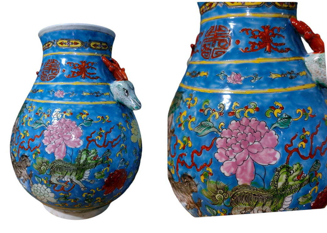 แจกันกระเบื้องกังไส สูง33cm