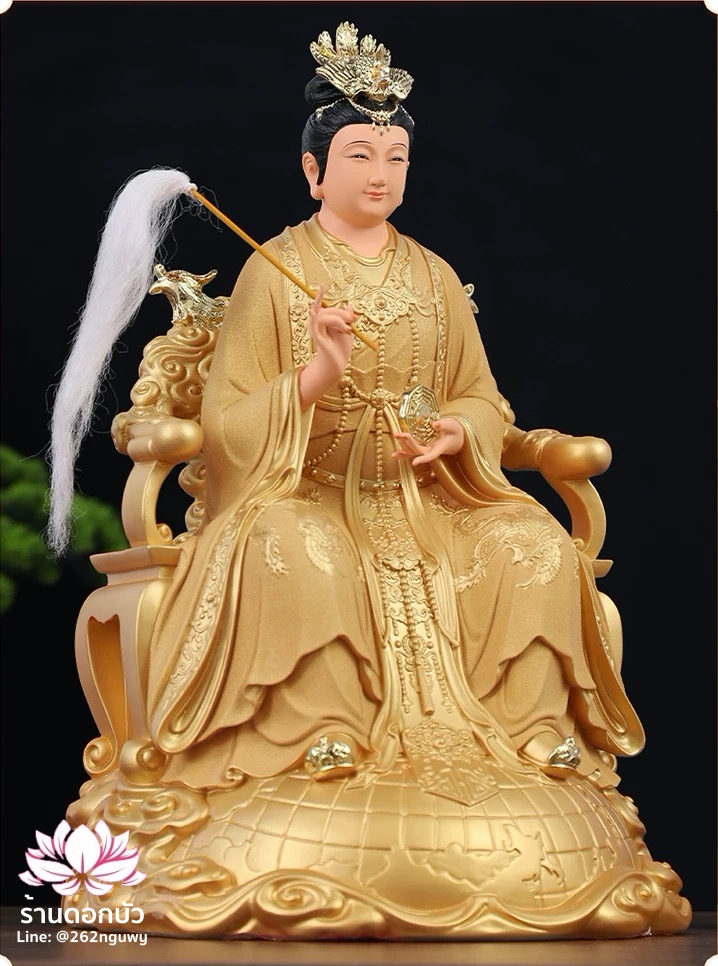 ตี่บ้อเนี่ยเนี้ย ตี่บ้อเหนียวเหนียว พระแม่ธรณีจีน ปางประทับนั่งบัลลังก์หงส์ ขนาด 12/16/19/26 นิ้ว