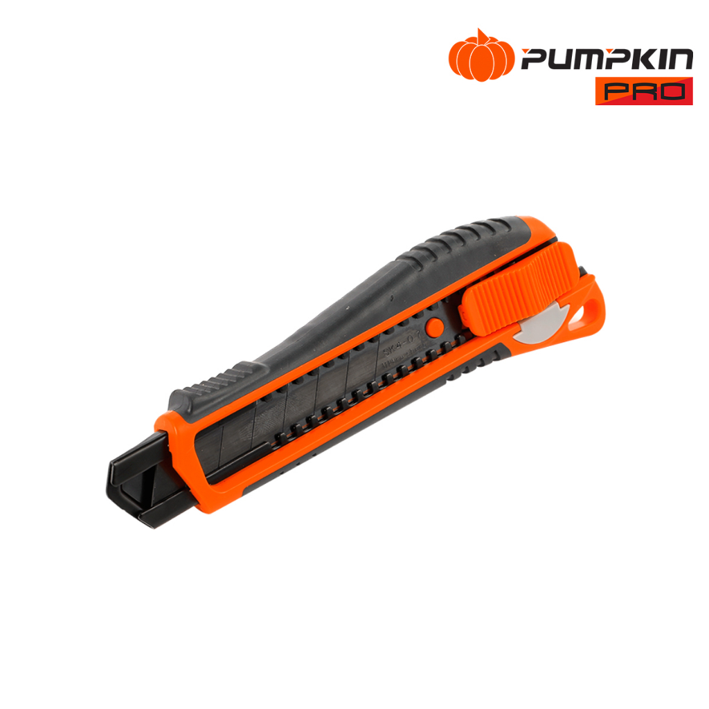 Pumpkin มีดคัตเตอร์ ORIGIN ใบมีดเลเซอร์ สีดำ SK4 รุ่น Push Lock คัตเตอร์ 13135 PTT-OG19P มีด พัมคิน ฟักทอง ใบมีด