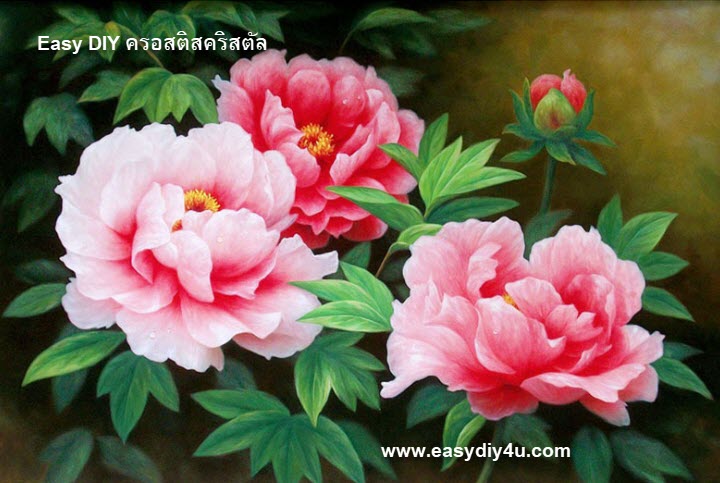 ครอสติสคริสตัลรูปดอกโบตั๋นนำพามาซึ่งความมั่งคั่ง โชคลาภและความร่ำรวย
