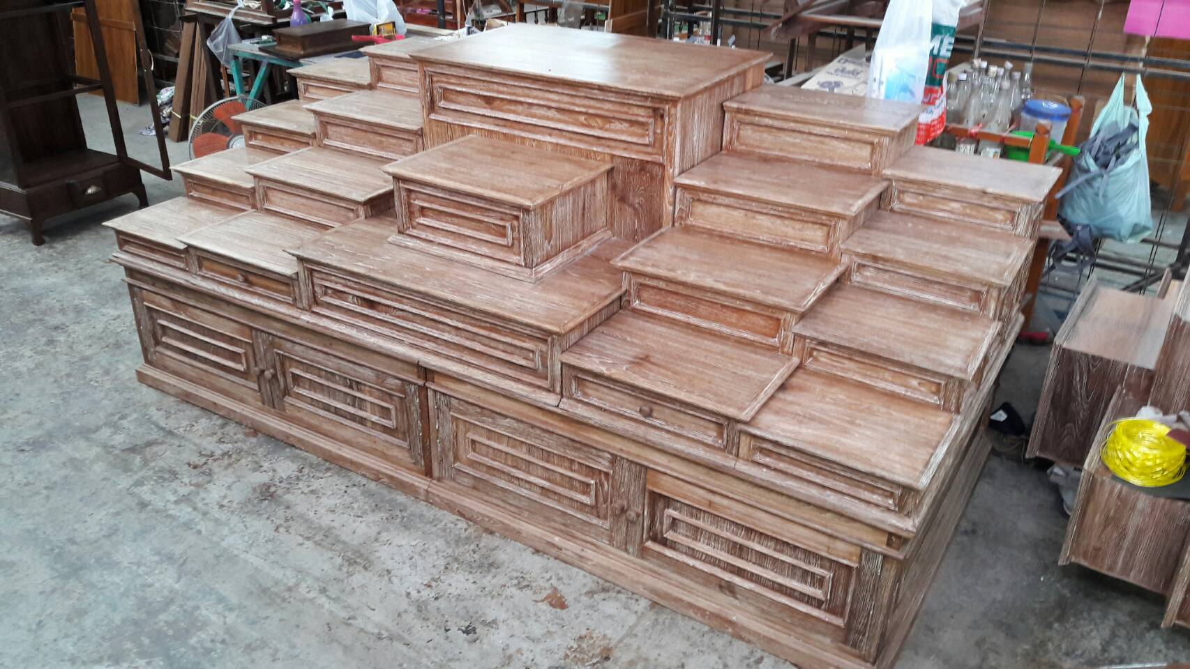 โต๊ะหมู่บูชาขนาดใหญ่ไม้สักแท้ รุ่น ประทานพร