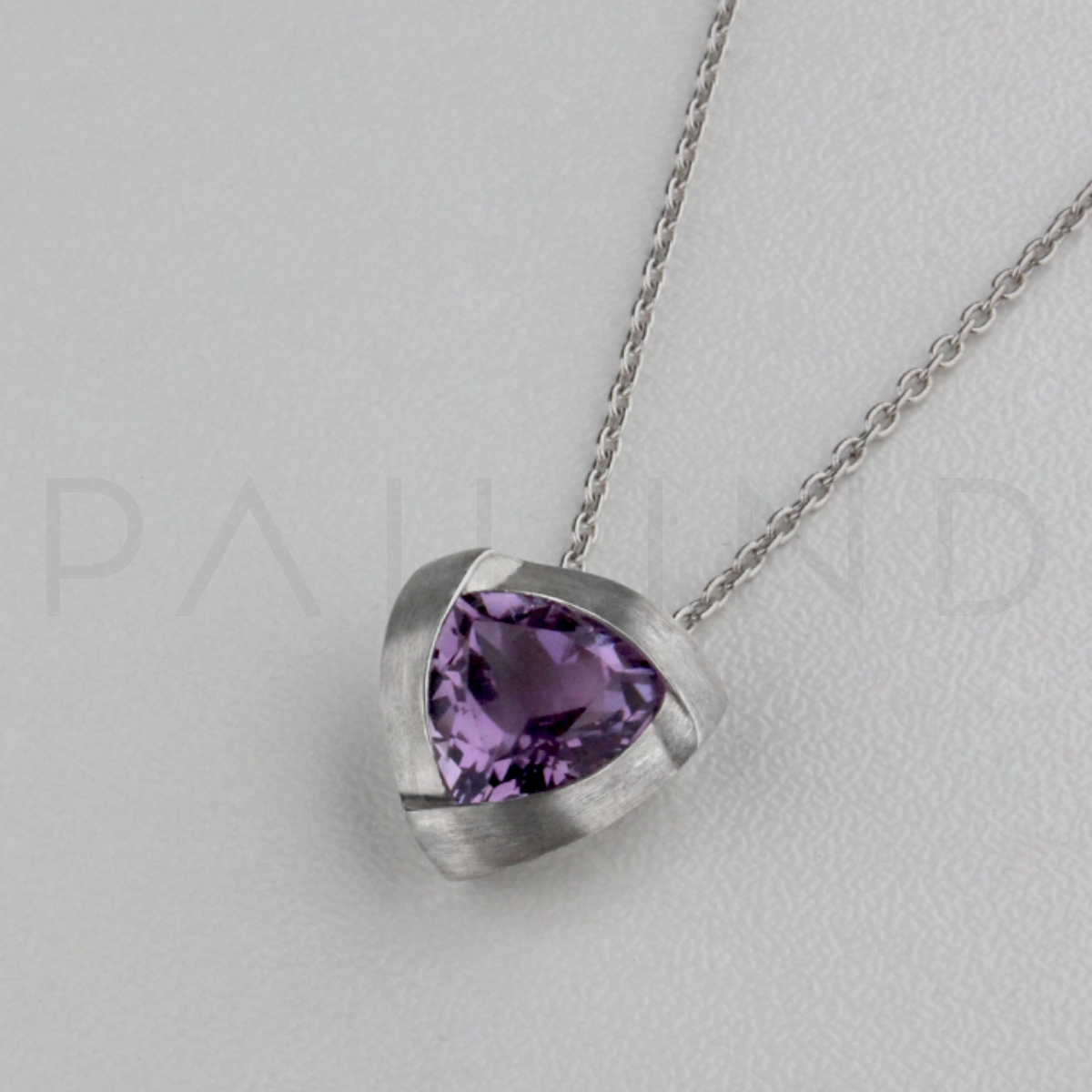 จี้เงินดีไซน์ประดับ AMETHYST
