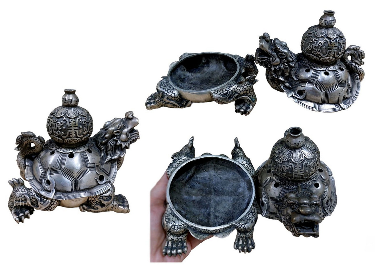 เต่ามังกรแบกน้ำเต้า -เตากำยาน ของแต่งบ้านสไตล์จีน