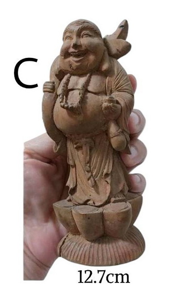 สังกัจจายน์จีน พระเมตไตรยไม้แกะเก่า-BPT023-