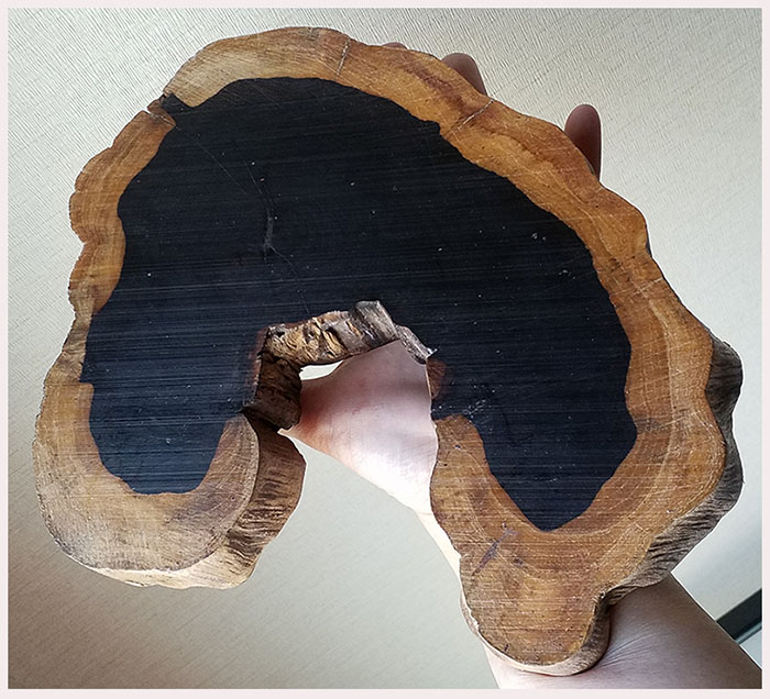 ฐานไม้มะเกลือ(African Ebony) หนา3cm แบบที่2(ตัวอย่าง)