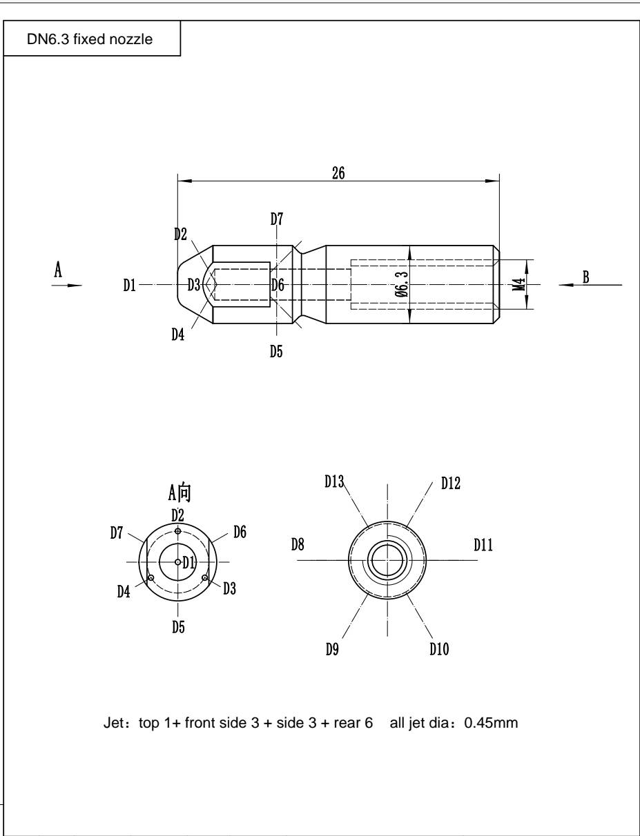 Tube cleaning nozzle 1000 bar 6.3 mm