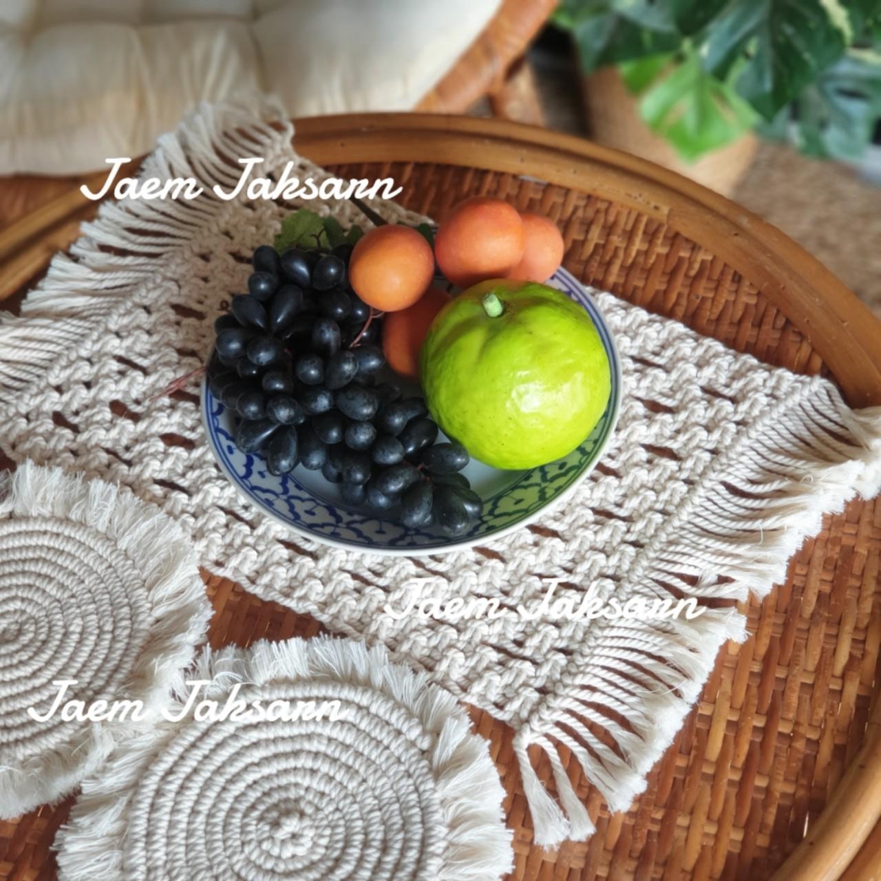 แผ่นรองจาน เชือกถัก Macrame