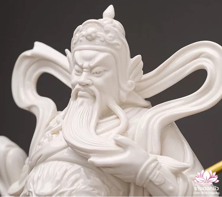 เทพเจ้ากวนอู และพระเวทโพธิสัตว์ (อุ่ยท้อผ่อสัก) ขนาด 12/16 นิ้ว สีขาว