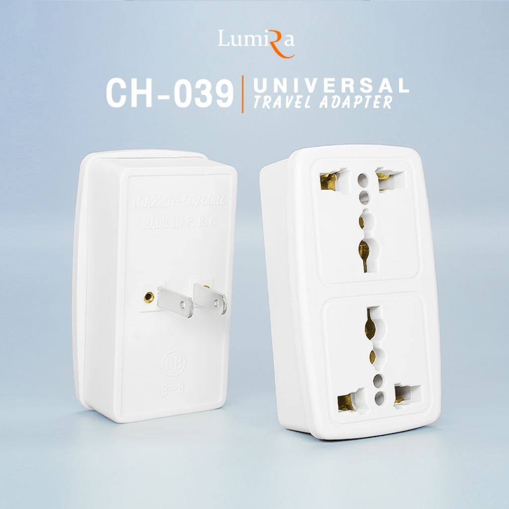 Lumira รุ่น CH-039 ปลั๊กแปลง 2 ช่อง อแดปเตอร์ แปลงปลั๊กไฟ ปลั๊กไฟ