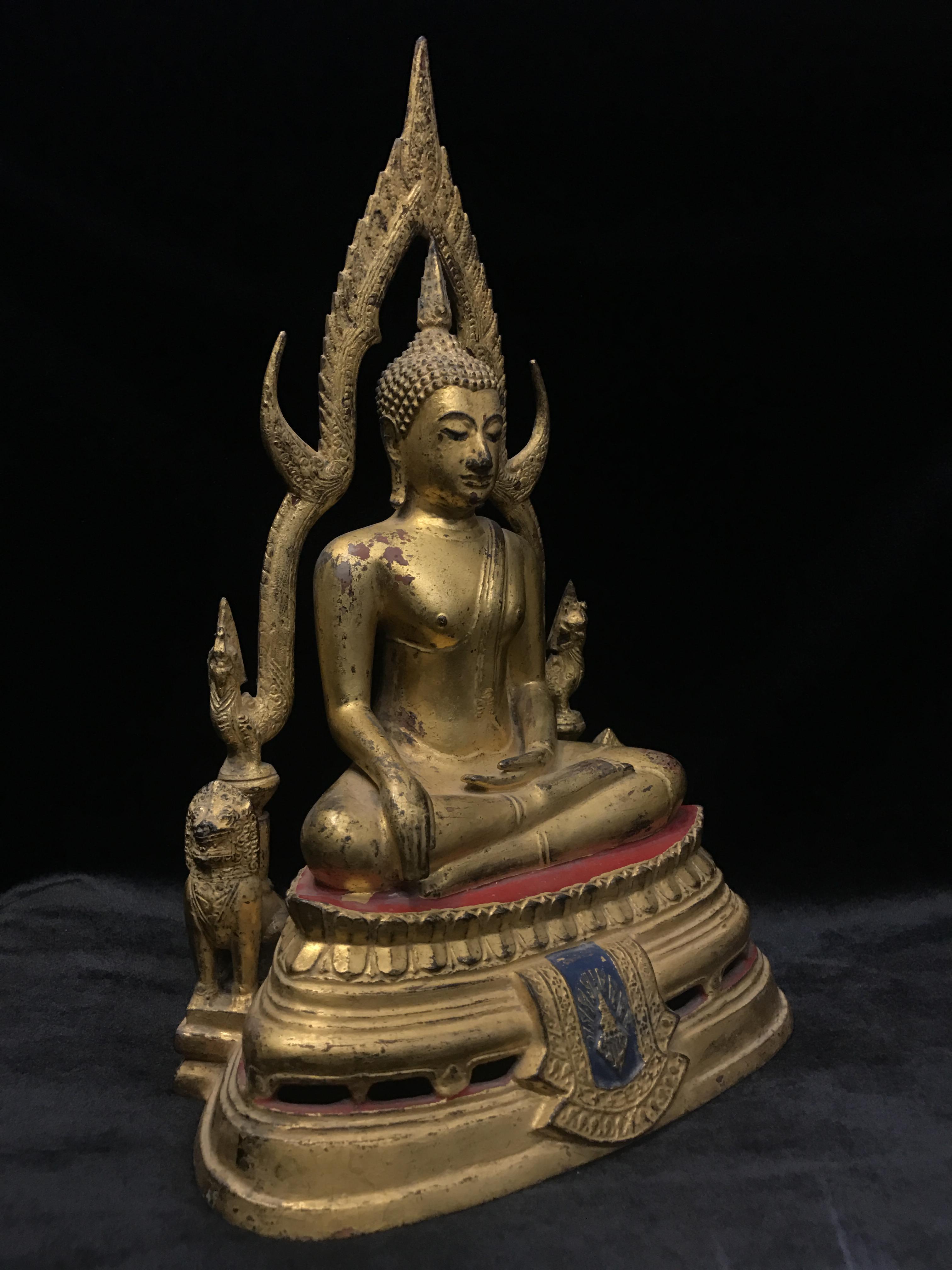 พระพุทธชินราช มวก. วัดเบญจมบพิตร ปี 2519 หน้าตัก 5.9 นิ้ว หล่อดินไทย ปิดทองเดิม(ในหลวงรัชกาลที่9และราชินีเสด็จฯเททอง)