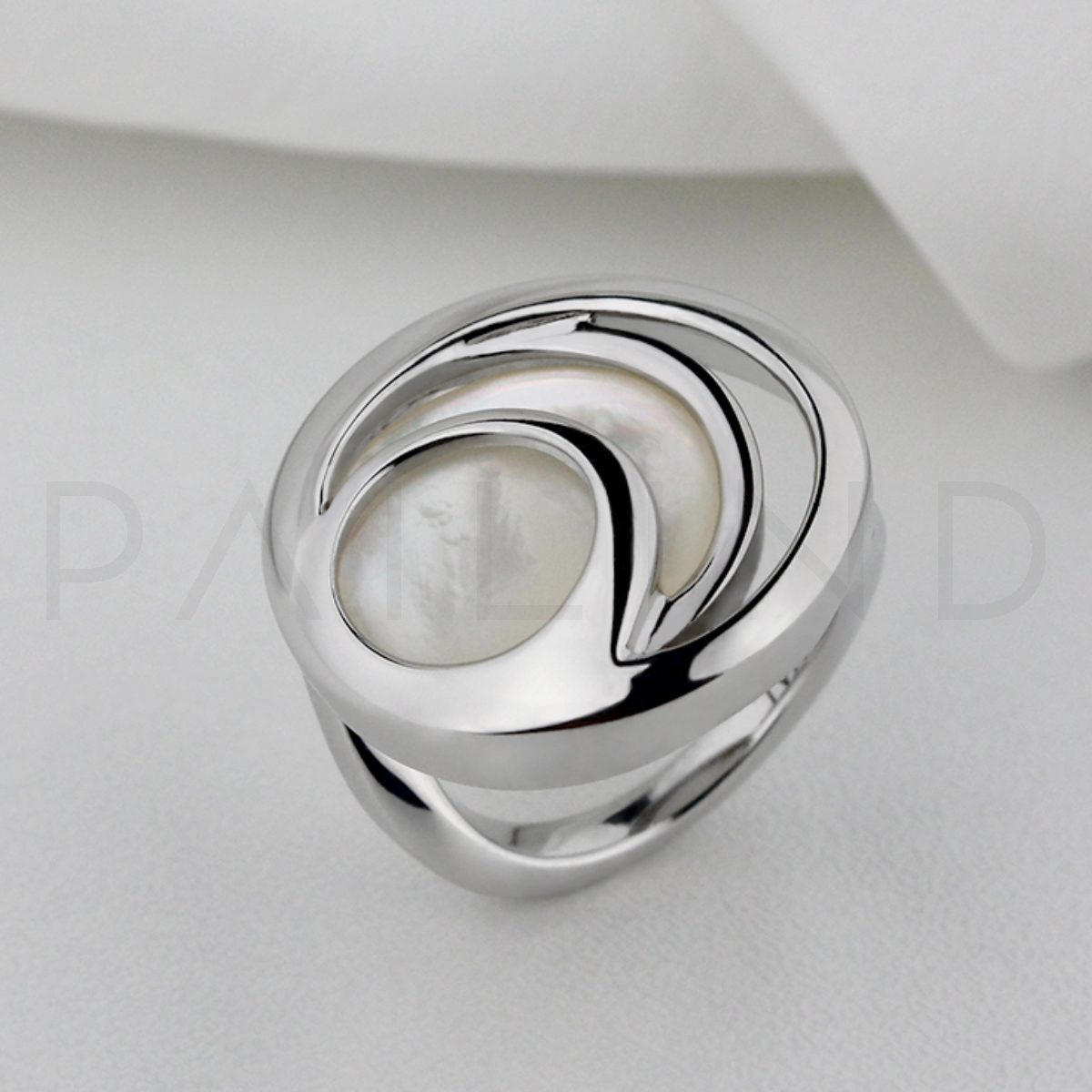 แหวนเงินประกอบ Mother Of Pearl
