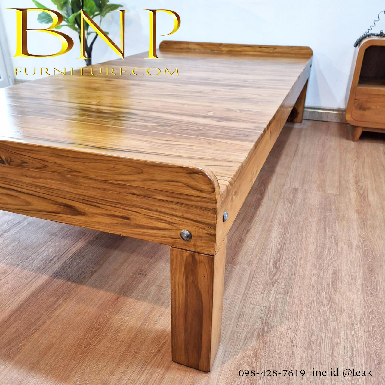 เตียงไม้สัก 3.5 ฟุต รุ่น มินิ