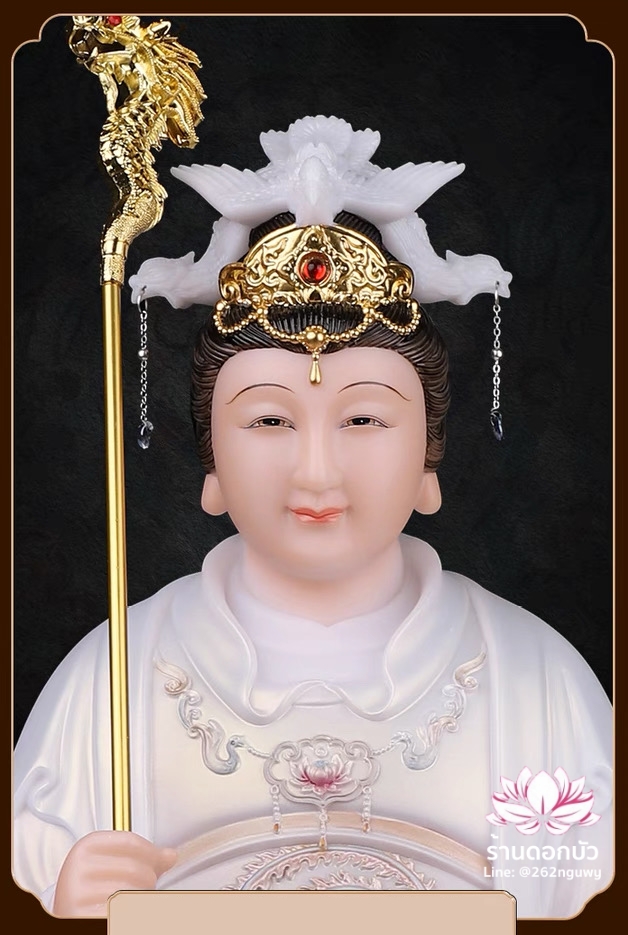 เง็กเซียนฮ่องเต้ หยกอ๋องส่องเต่ และ พระนางซีหวังหมู่ กิมบ้อเนี่ยเนี้ย งานหินอ่อนคุณภาพสูง ขนาด 12/16/19 นิ้ว