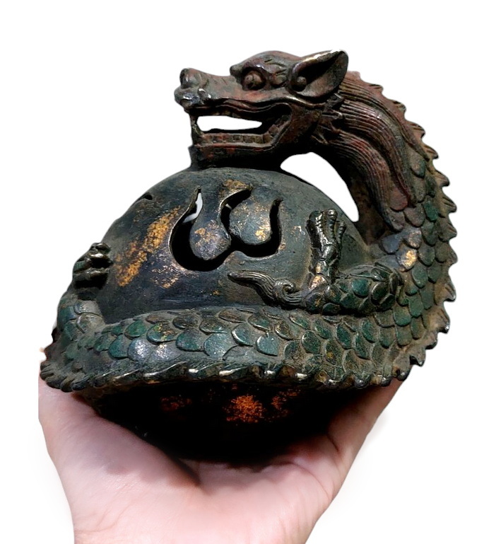 เตากำยาน ของแต่งบ้านสไตล์จีน--มังกรเล่นลูกแก้วหรือลูกไฟ