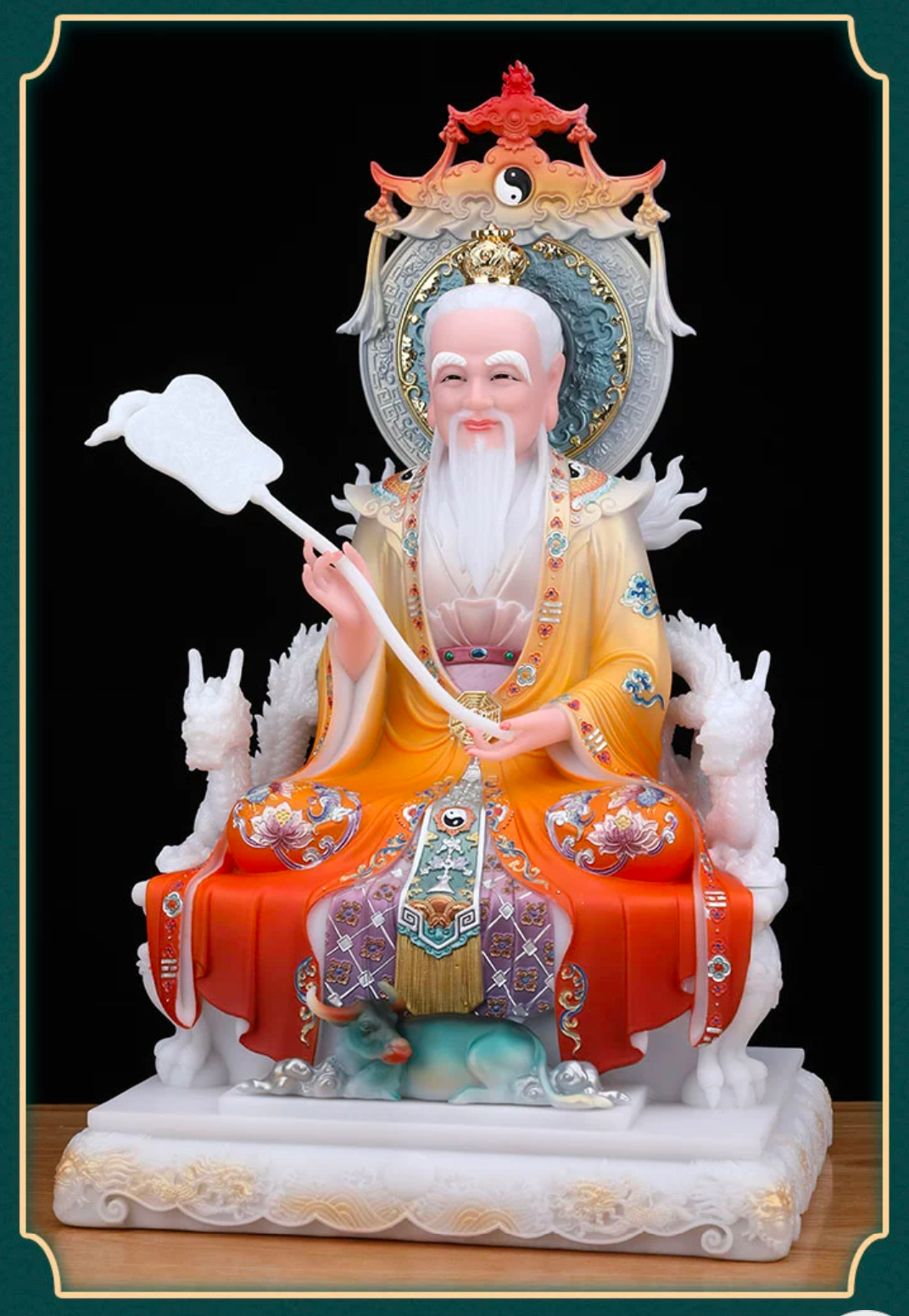 ศาสดาเต๋า ซำเช้งเต๋าจ้อ โตเต็กเทียนจุน หรือไท่ส่องโล้กุ๊น หง่วนซี่เทียนจุน เล็งโป้เทียนจุน งานหินอ่อนคุณภาพสูง ขนาด 12/16/19/26 นิ้ว