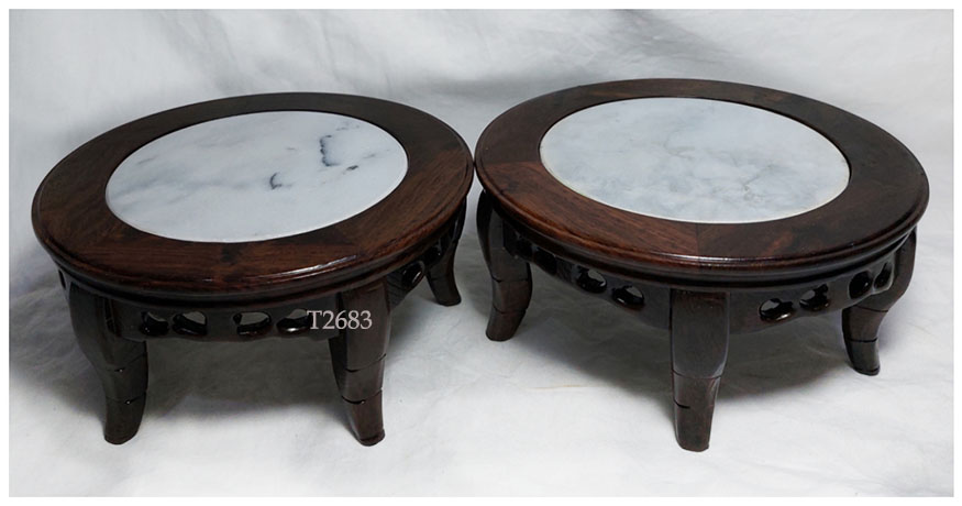 ฐานหรือกี๋ไม้สไตล์จีน 15cm หน้าท๊อปหินอ่อน ตัวละ