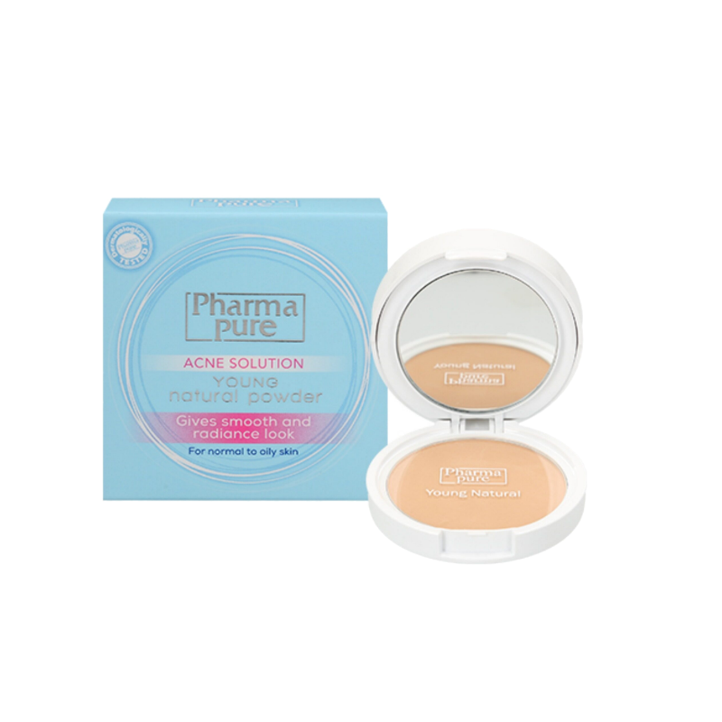Pharmapure acne solution young natural powder 11.5g. ( ตลับฟ้า )
