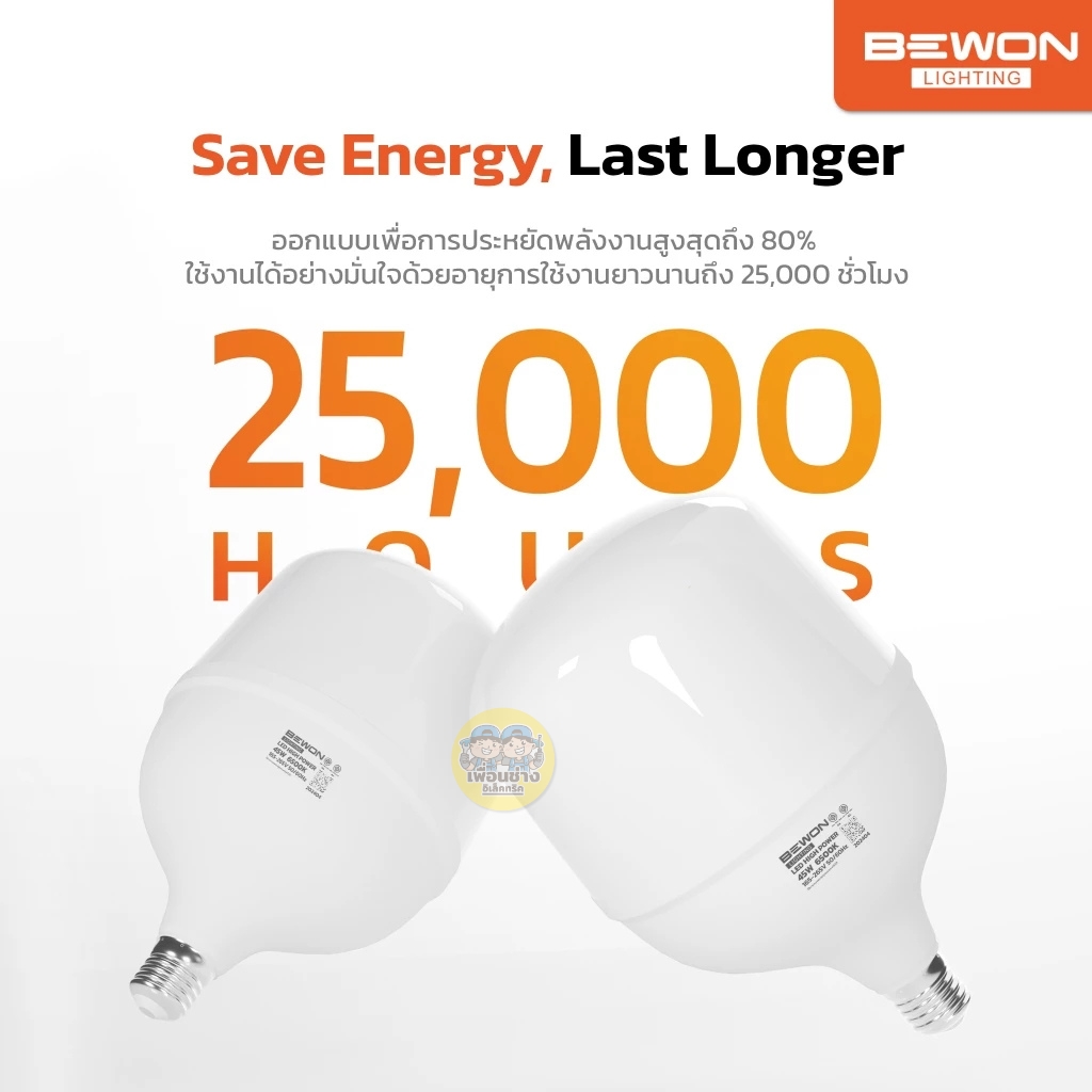 BEWON หลอด BULB LED HIGH POWER หลอดไฟ LED 25W 35W 45W 55W 65W หลอดทรงกระบอก หลอดกระบอก หลอด LED