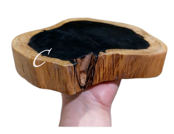 ฐานไม้มะเกลือแอฟริกันหนา3cm รูปแบบธรรมชาติ-BPT280-