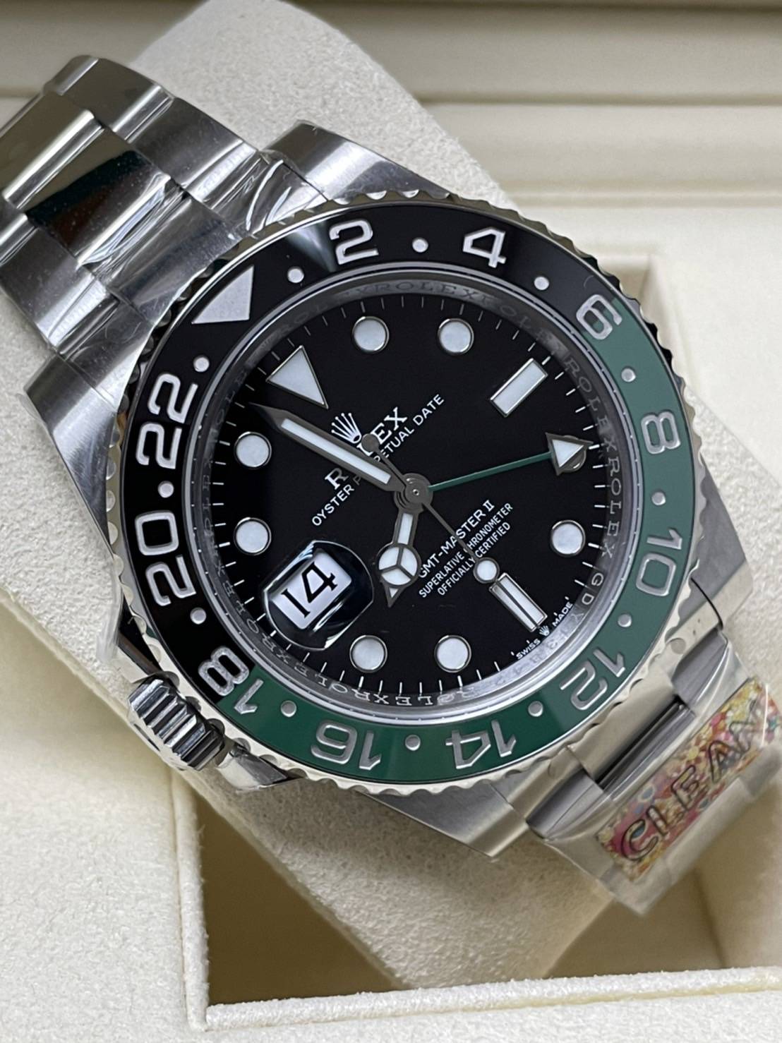PRE-ORDER ROLEX GMT MASTER II SPRITE CLEAN FACTORY (40MM.) กลไกโคลน ROLEX 3186