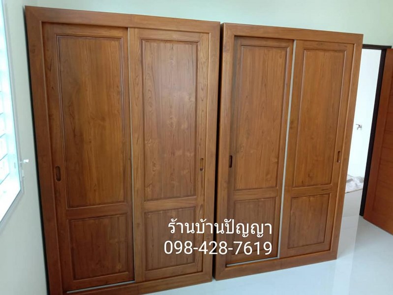 ตู้เสื้อผ้าบานเลื่อน บานฟักเล็ก 1.2 เมตร