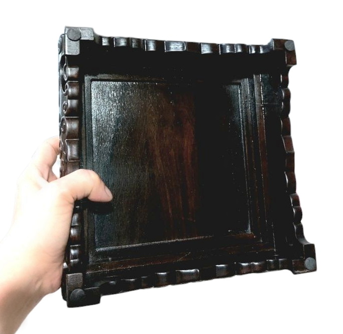 กี๋หรือฐานไม้สไตล์จีน สี่เหลี่ยมจัตุรัส-BPT3812-