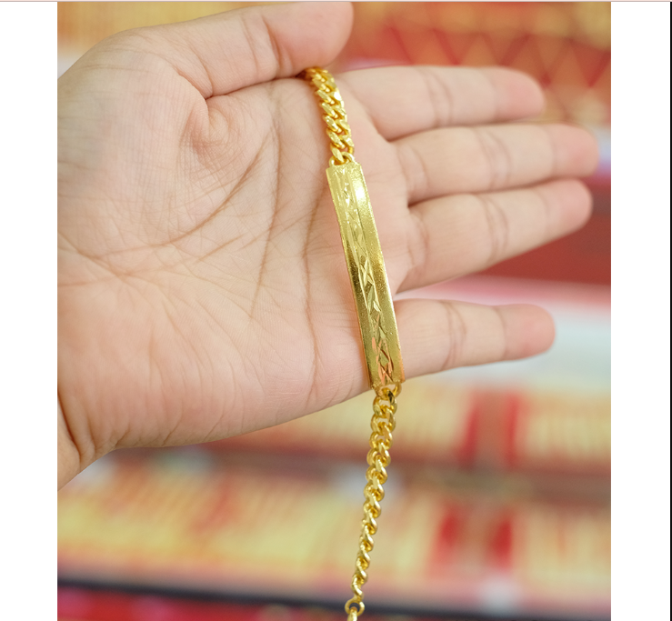 สร้อยข้อมือ เลสแบนตัดลาย 1 บาทรหัส 905