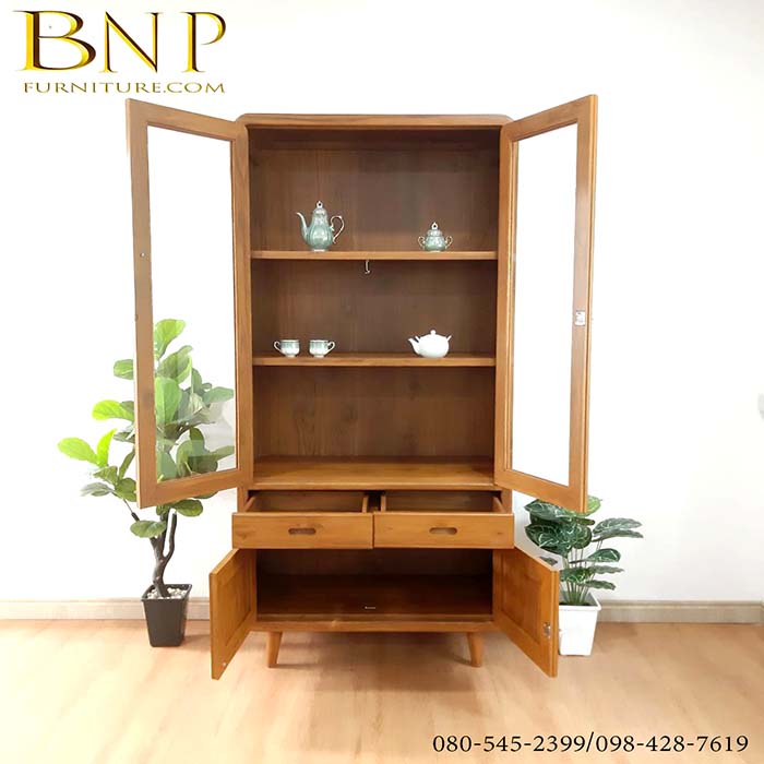 ตู้หนังสือไม้สักมินิมอลรุ่น ชามมี่