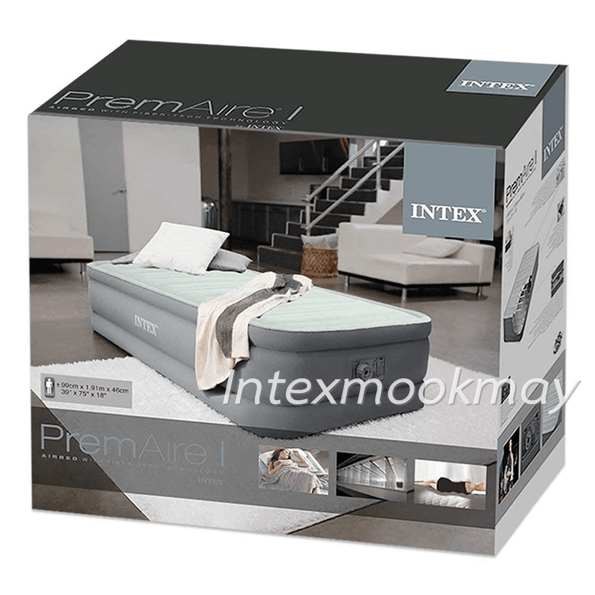 Intex 64902 PremAire TwinSize ขนาด 3.5 ฟุต ปั๊มลมในตัว