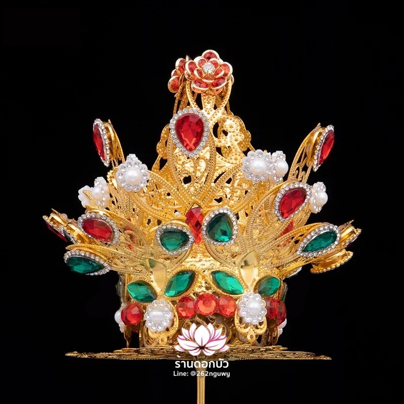 หมวกเทพเจ้าฝ่ายหญิง หมวกเทพนารี หมวกเทวนารี หมวกพระโพธิสัตว์กวนอิม หมวกพระจีน หมวกกิมซิ้น