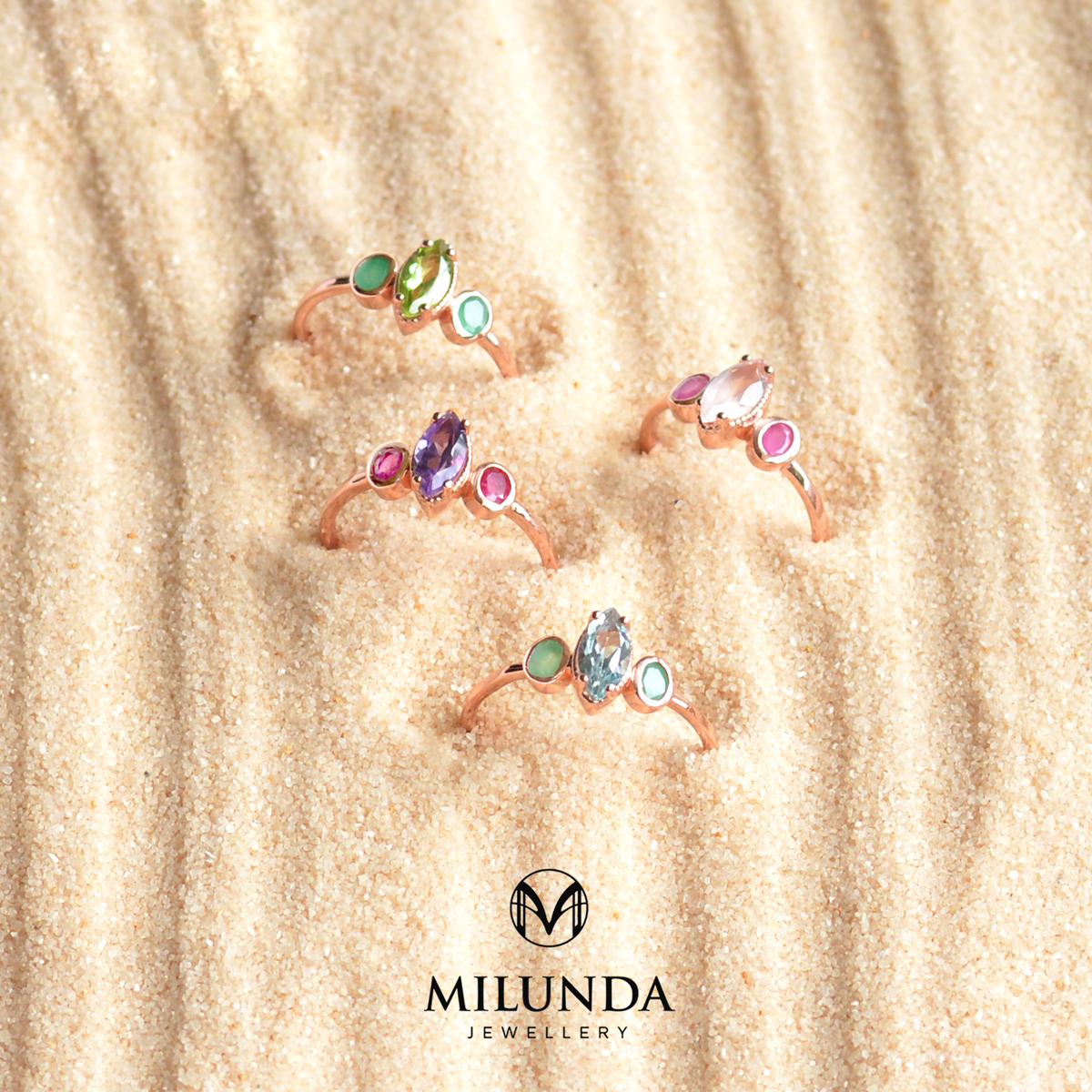 แหวนพลอยแท้รูปทรงมาร์คีย์ Marquise gemstone rings Magic collection