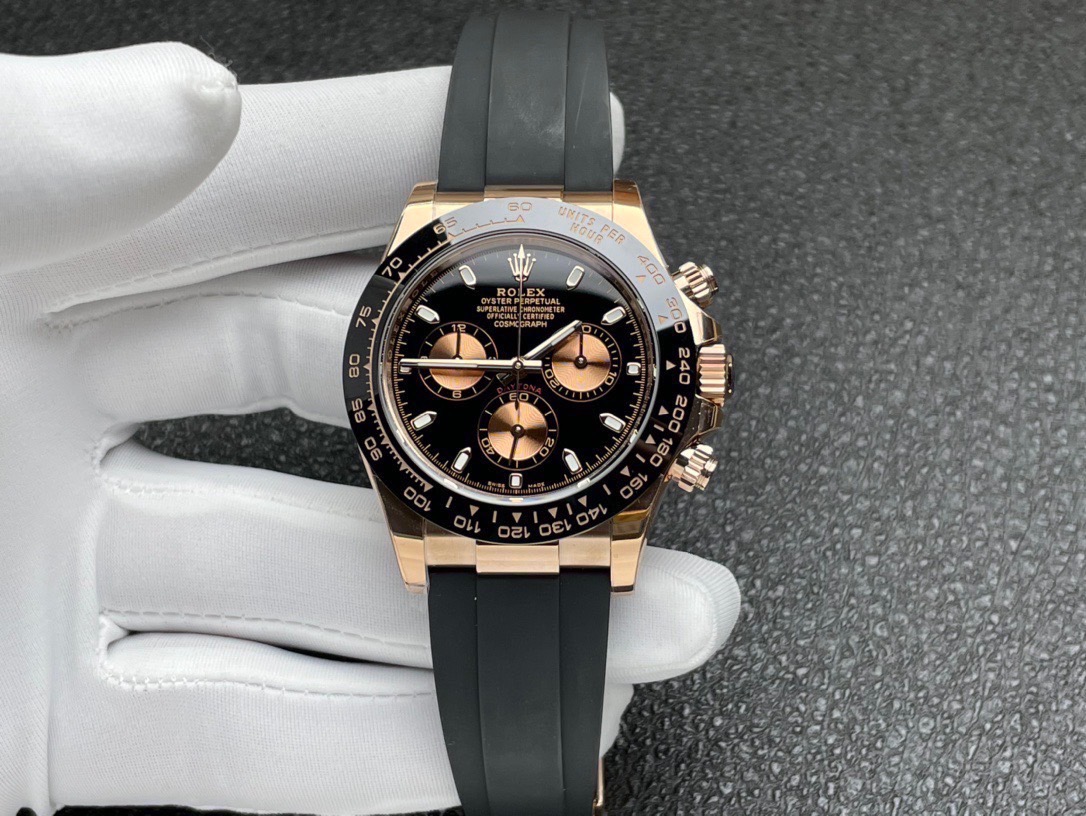 PRE-ORDER ROLEX DAYTONA CERAMIC ROSEGOLD (40MM.) กลไกโคลน Rolex 4130 By CLEAN FACTORY