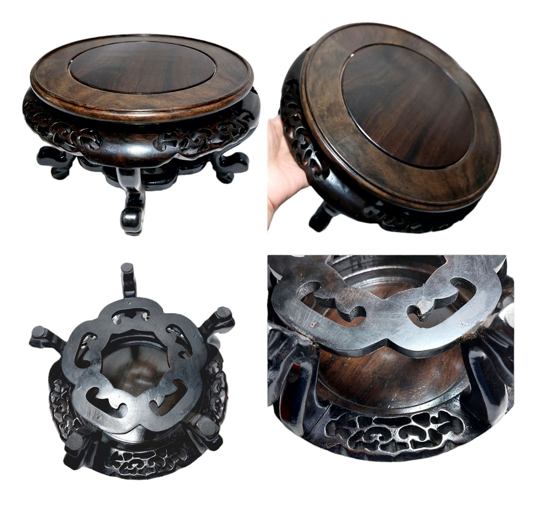 กี๋หรือฐานไม้สไตล์จีน ท๊อป 22.5cm